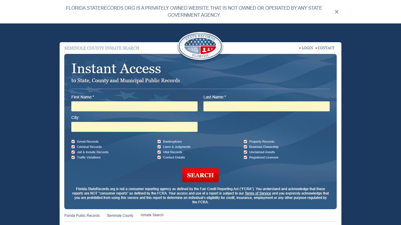Seminole County, Florida Inmate Search | StateRecords.org
